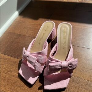 Stuart Weitzman Pink Bow Mules